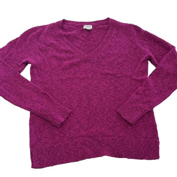 J Crew Sweater Womens XS Pink Purple V Neck Pullover Lightweight Soft Knit BS913 - Picture 1 of 8